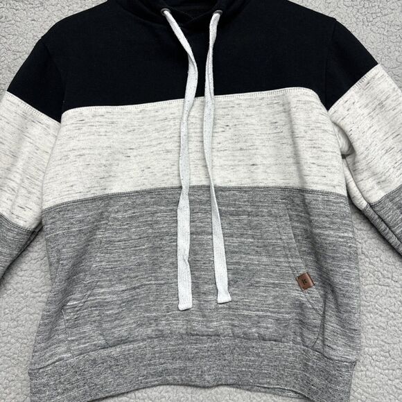 Doublju Sweater Boys Large Gray Blue Hooded Sweatshirt Pullover Hoodie Pocket - Picture 3 of 8
